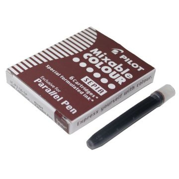 Photo Lot de 6 cartouches d'encre pour stylo plume de Calligraphie Parallel Pen - Sépia : PILOT 