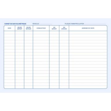 Photo Carnet de bord véhicule Suivi kilométrique 297 x 210 mm ELVE 2094 modèle