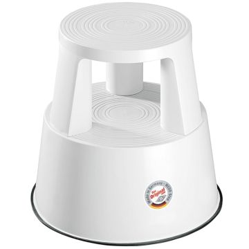 Photo Tabouret marche pied à roulettes - Blanc WEDO