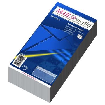 Photo Enveloppes autocollantes sans fenêtre - 110 x 220 mm - 72 g : MAIL MEDIA Paquet de 100 (22541/0)