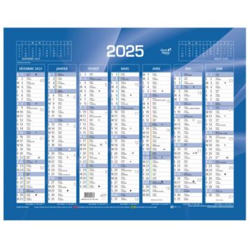 Calendrier de Banque 2025 - 550 x 405 mm QUO VADIS 238025Q Décembre à Juin