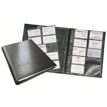 Photo Classeur à anneaux 400 cartes de visite - PVC noir DURABLE Visifix Centium