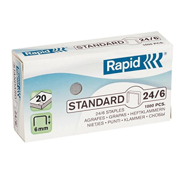 Photo Boite de 1000 agrafes galvanisées - 24/6 RAPID 