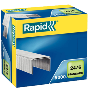 Photo Boite de 5000 agrafes galvanisées - 24/6 RAPID 