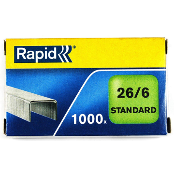 Photo Boite de 1000 agrafes galvanisées - 26/6 : RAPID