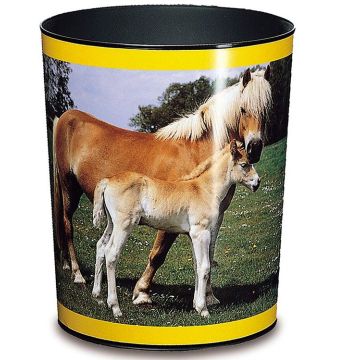 Photo 26557 LAUFER : Corbeille à papier - Cheval et Poulain (Fournitures)