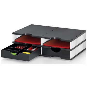 Photo Module de classement - 4 compartiments - Noir/Blanc/Noir STYRO Styrodoc Duo Visuel