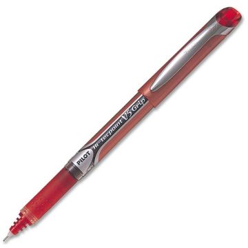 Photo Stylo à capuchon roller à encre infalsifiable - Rouge : PILOT Hi-Tecpoint V5 Grip 279706