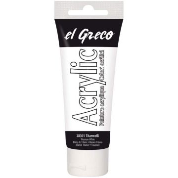 Peinture acrylique EL Greco - 75 ml - Blanc titane KREUL tube