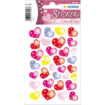 Photo HERMA : Lot de 32 stickers MAGIC - Coeurs pointillés - 3256