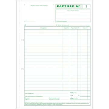 Photo FACTURE avec TVA - Manifold 297 x 210 mm - Autocopiant Dupli EXACOMPTA