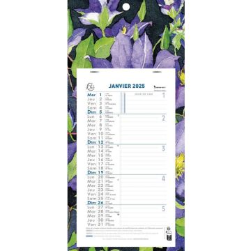 Calendrier mensuel 2025 mural - 16 x 33 cm EXACOMPTA Fleurs
