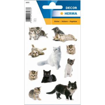 Photo HERMA : Lot de 30 stickers en papier - Chat - 3433