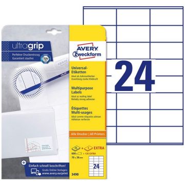 Photo Étiquettes adhésives - 70 x 36 mm - Blanc AVERY