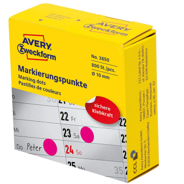 Photo Pastilles adhésives rondes - 10 mm - Magenta AVERY