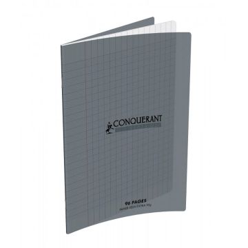 Photo Cahier Séyès / Grands carreaux Gris - Polypro - 96 pages - 170 x 220 mm CONQUERANT :