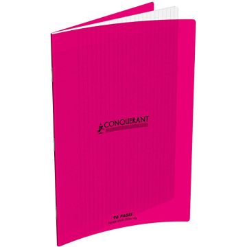 Photo Cahier Séyès / Grands carreaux Rose - Polypro - 96 pages - 240 x 320 mm CONQUERANT :