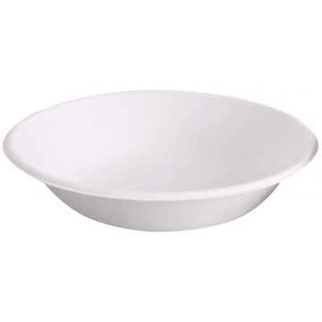 Photo Assiette creuse jetable en canne à sucre - 460 ml NATURE STAR