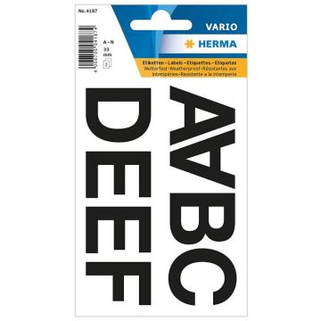 Photo HERMA : Lettres autocollantes - 33 mm 4187 A à N