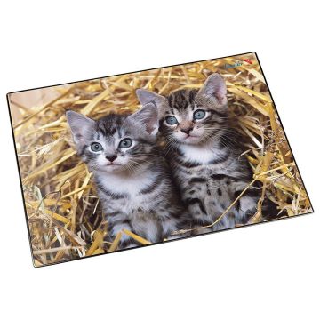 Photo Sous-mains de bureau - 530 x 400 mm - Chat dans la paille LAUFER 46637