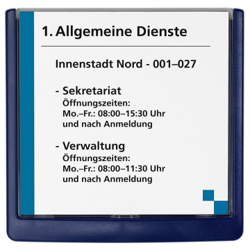 Photo Plaque de porte bleue - Click Sign - 149 x 148,5 mm DURABLE 4862-07