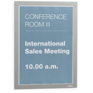 Photo Cadre d'affichage magnétique auto-adhésif - A4 - Argent : DURABLE Lot de 2 - 4872-23