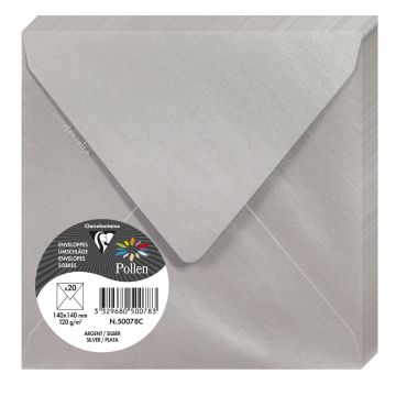 Photo Enveloppe POLLEN Argent Format  140 x 140 mm 50078C