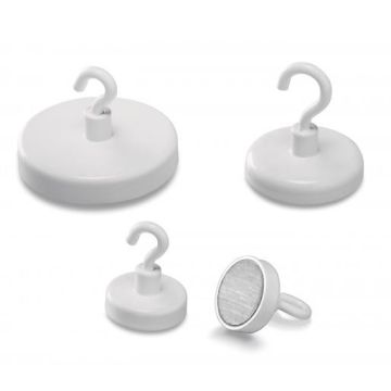 Photo Aimant à crochet - 25 mm - Blanc : MAGNETOPLAN 52625