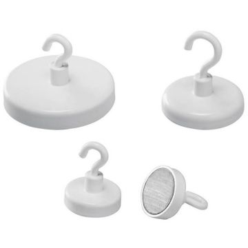 Photo Aimant à crochet - 36 mm - Blanc : MAGNETOPLAN 52636