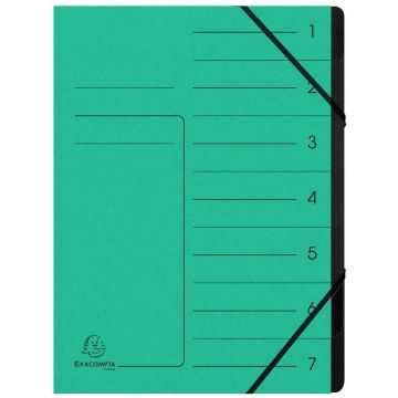 Photo Trieur 7 compartiments à élastiques - Vert EXACOMPTA Image