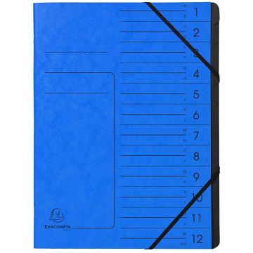Photo Trieur 12 compartiments à élastiques - Bleu EXACOMPTA Image