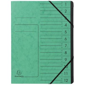 Photo Trieur 12 compartiments à élastiques - Vert EXACOMPTA Image