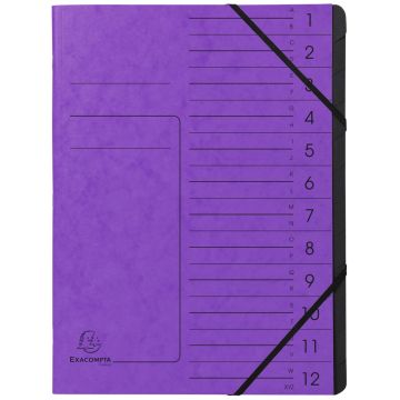 Photo Trieur 12 compartiments à élastiques - Violet EXACOMPTA Image