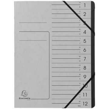 Photo Trieur 12 compartiments à élastiques - Gris EXACOMPTA Image