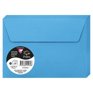 Photo. Enveloppe POLLEN Bleu turquoise Format  114 x 162 mm 5556C