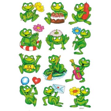Photo HERMA : Lot de 36 stickers en papier - Grenouilles - 5601