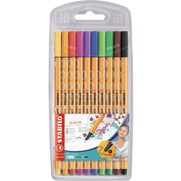 Photo STABILO : Lot de 10 stylos-feutres - Fineliner point 88