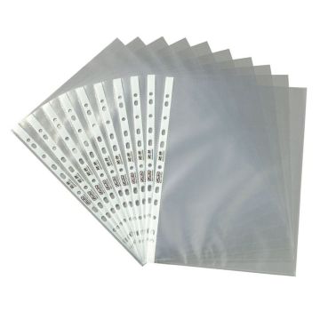 Photo Lot de 10 Pochettes perforées en PP - A4 - Incolore : HERLITZ 5814009