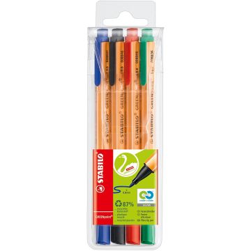 Photo Etui de 4 Stylo-feutres - GreenPoint - Assortiment STABILO 