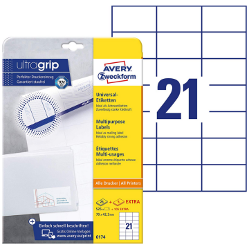 Photo Étiquettes adhésives - 70 x 42,3 mm - Blanc AVERY