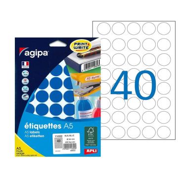 photo AGIPA 114322 pastilles adhésives 24 mm - Bleu