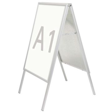 Photo Tréteau d'affichage public A1 - 640 x 1130 mm - Argent : MAUL 66311-08 