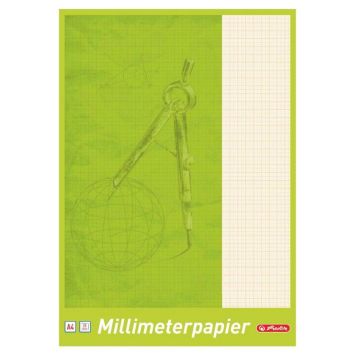 Photo Bloc de 25 feuilles de papier millimétré - 210 x 297 mm : HERLITZ 690404 