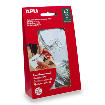 Photo Étiquettes à trou et ficelle 13 x 20 mm (Affichage de prix) AGIPA 7008