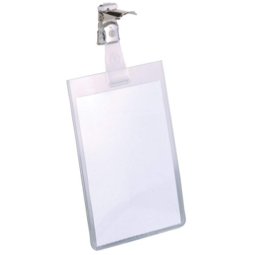 Photo DURABLE :  Lot de 25 badges verticaux avec clip - 90 x 60 mm