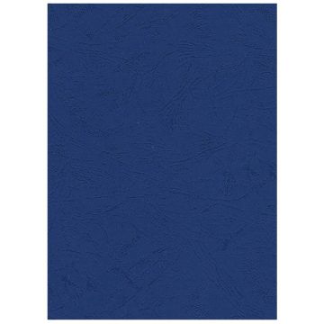 Photo Plat de couverture pour reliure A4 - Carton Grain Cuir - Bleu foncé PAVO 8005253