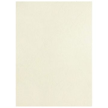Photo Plat de couverture pour reliure A4 - Carton Grain Cuir - Ivoire mat PAVO (8011216)