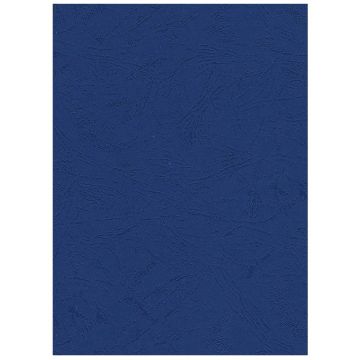 Photo Plat de couverture pour reliure A4 - Carton Grain Cuir - Bleu Foncé mat PAVO (8036042)