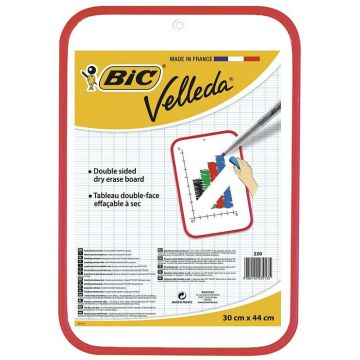 Photo BIC : Ardoise blanche Velleda double face - 300 x 440 mm tableau