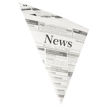 Photo Cornet pour fingerfood - 325 x 230 x 230 mm PAP STAR Newsprint 